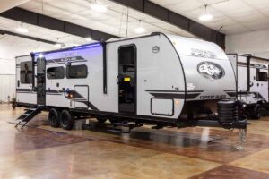 2027 Forest River Cherokee Grey Wolf Black Label 24RRTBL Toy Hauler Travel Trailer Exterior Image