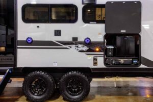 2027 Forest River Cherokee Grey Wolf Black Label 24RRTBL Toy Hauler Travel Trailer Exterior Image
