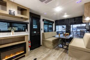 2027 Forest River Cherokee Grey Wolf Black Label 24RRTBL Toy Hauler Travel Trailer Interior Image