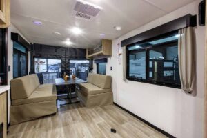 2027 Forest River Cherokee Grey Wolf Black Label 24RRTBL Toy Hauler Travel Trailer Interior Image