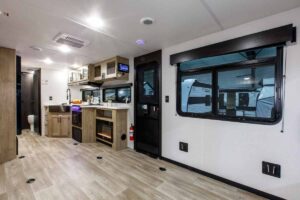 2027 Forest River Cherokee Grey Wolf Black Label 24RRTBL Toy Hauler Travel Trailer Interior Image