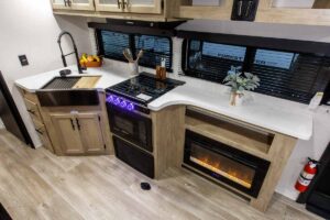 2027 Forest River Cherokee Grey Wolf Black Label 24RRTBL Toy Hauler Travel Trailer Interior Image