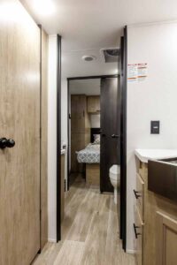 2027 Forest River Cherokee Grey Wolf Black Label 24RRTBL Toy Hauler Travel Trailer Interior Image
