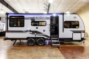 2026 Forest River Cherokee Grey Wolf Black Label 20RDSEBL Couples Travel Trailer Exterior Image