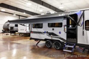2026 Forest River Cherokee Grey Wolf Black Label 20RDSEBL Couples Travel Trailer Exterior Image