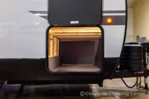 2026 Forest River Cherokee Grey Wolf Black Label 20RDSEBL Couples Travel Trailer Exterior Image