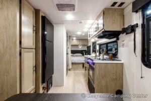 2026 Forest River Cherokee Grey Wolf Black Label 20RDSEBL Couples Travel Trailer Interior Image