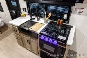 2026 Forest River Cherokee Grey Wolf Black Label 20RDSEBL Couples Travel Trailer Interior Image