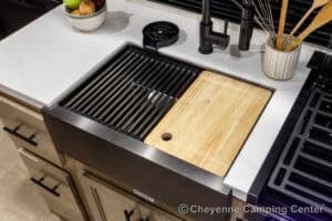 2026 Forest River Cherokee Grey Wolf Black Label 20RDSEBL Couples Travel Trailer Interior Image