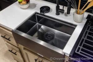 2026 Forest River Cherokee Grey Wolf Black Label 20RDSEBL Couples Travel Trailer Interior Image