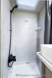 2026 Forest River Cherokee Grey Wolf Black Label 20RDSEBL Couples Travel Trailer Interior Image