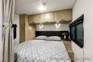 2026 Forest River Cherokee Grey Wolf Black Label 20RDSEBL Couples Travel Trailer Interior Image