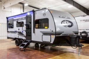 2027 Forest River Cherokee Grey Wolf Black Label 20RDSEBL Couples Travel Trailer Exterior Image