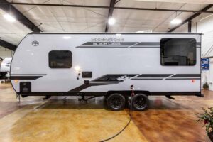 2027 Forest River Cherokee Grey Wolf Black Label 20RDSEBL Couples Travel Trailer Exterior Image