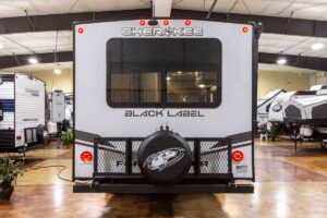 2027 Forest River Cherokee Grey Wolf Black Label 20RDSEBL Couples Travel Trailer Exterior Image