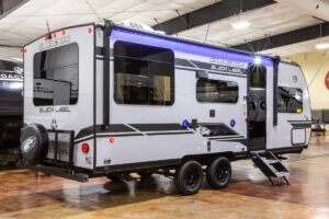 2027 Forest River Cherokee Grey Wolf Black Label 20RDSEBL Couples Travel Trailer Exterior Image