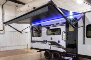 2027 Forest River Cherokee Grey Wolf Black Label 20RDSEBL Couples Travel Trailer Exterior Image