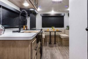 2027 Forest River Cherokee Grey Wolf Black Label 20RDSEBL Couples Travel Trailer Interior Image
