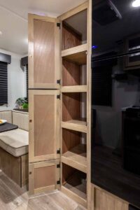 2027 Forest River Cherokee Grey Wolf Black Label 20RDSEBL Couples Travel Trailer Interior Image