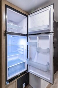 2027 Forest River Cherokee Grey Wolf Black Label 20RDSEBL Couples Travel Trailer Interior Image