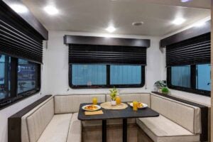 2027 Forest River Cherokee Grey Wolf Black Label 20RDSEBL Couples Travel Trailer Interior Image