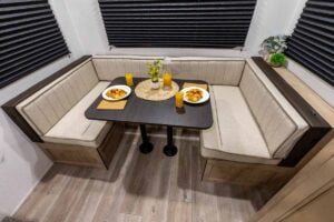 2027 Forest River Cherokee Grey Wolf Black Label 20RDSEBL Couples Travel Trailer Interior Image