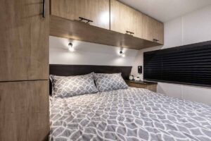 2027 Forest River Cherokee Grey Wolf Black Label 20RDSEBL Couples Travel Trailer Interior Image