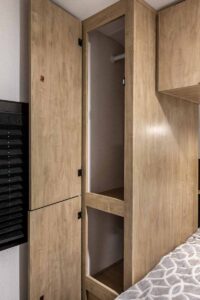 2027 Forest River Cherokee Grey Wolf Black Label 20RDSEBL Couples Travel Trailer Interior Image