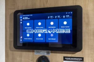 2027 Forest River Cherokee Grey Wolf Black Label 20RDSEBL Couples Travel Trailer Interior Image