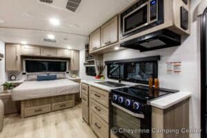 2026 Forest River Flagstaff Micro Lite 21FBRS Small Travel Trailer Interior Image