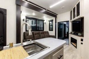 2026 Forest River Rogue Armored 351G2 Fifth Wheel Toy Hauler Interior Image