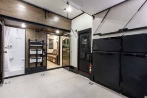 2026 Forest River Rogue Armored 351G2 Fifth Wheel Toy Hauler Interior Image