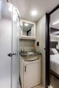 2026 Forest River Rogue Armored 351G2 Fifth Wheel Toy Hauler Interior Image