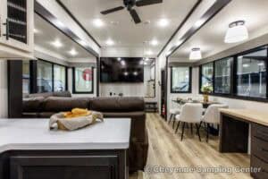 2026 Forest River Sabre 36EST Rear Kitchen Fifth Wheel Interior Image
