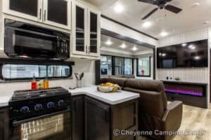 2026 Forest River Sabre 36EST Rear Kitchen Fifth Wheel Interior Image