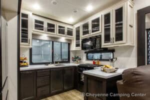 2026 Forest River Sabre 36EST Rear Kitchen Fifth Wheel Interior Image