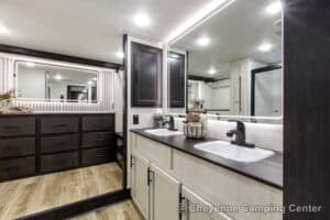 2026 Forest River Sabre 36EST Rear Kitchen Fifth Wheel Interior Image