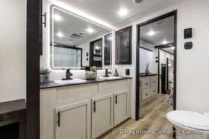 2026 Forest River Sabre 36EST Rear Kitchen Fifth Wheel Interior Image