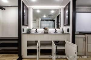 2026 Forest River Sabre 36EST Rear Kitchen Fifth Wheel Interior Image