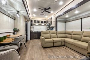 2027 Forest River Sabre 36EST Rear Kitchen Fifth Wheel Interior Image