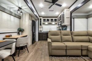 2027 Forest River Sabre 36EST Rear Kitchen Fifth Wheel Interior Image