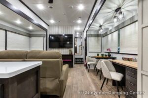 2027 Forest River Sabre 36EST Rear Kitchen Fifth Wheel Interior Image