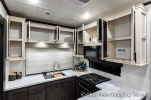 2027 Forest River Sabre 36EST Rear Kitchen Fifth Wheel Interior Image