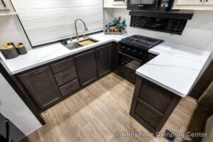 2027 Forest River Sabre 36EST Rear Kitchen Fifth Wheel Interior Image