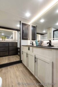 2027 Forest River Sabre 36EST Rear Kitchen Fifth Wheel Interior Image