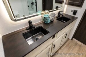 2027 Forest River Sabre 36EST Rear Kitchen Fifth Wheel Interior Image