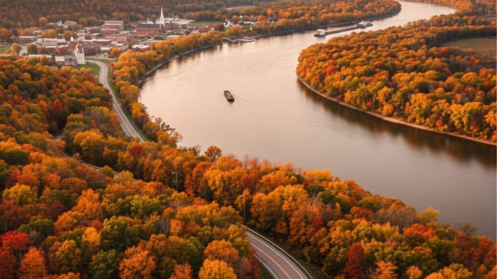 scenic Mississippi River road or overlook 1