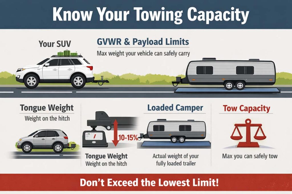 first-time RV buyer towing weight and payload diagram