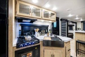 2026 Forest River Cherokee Wolf Den 306MM Couples Travel Trailer Interior Image