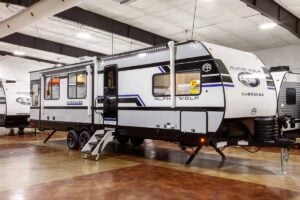 2027 Forest River Cherokee Alpha Wolf 28RLX Rear Living Room Couples Travel Trailer Exterior Image